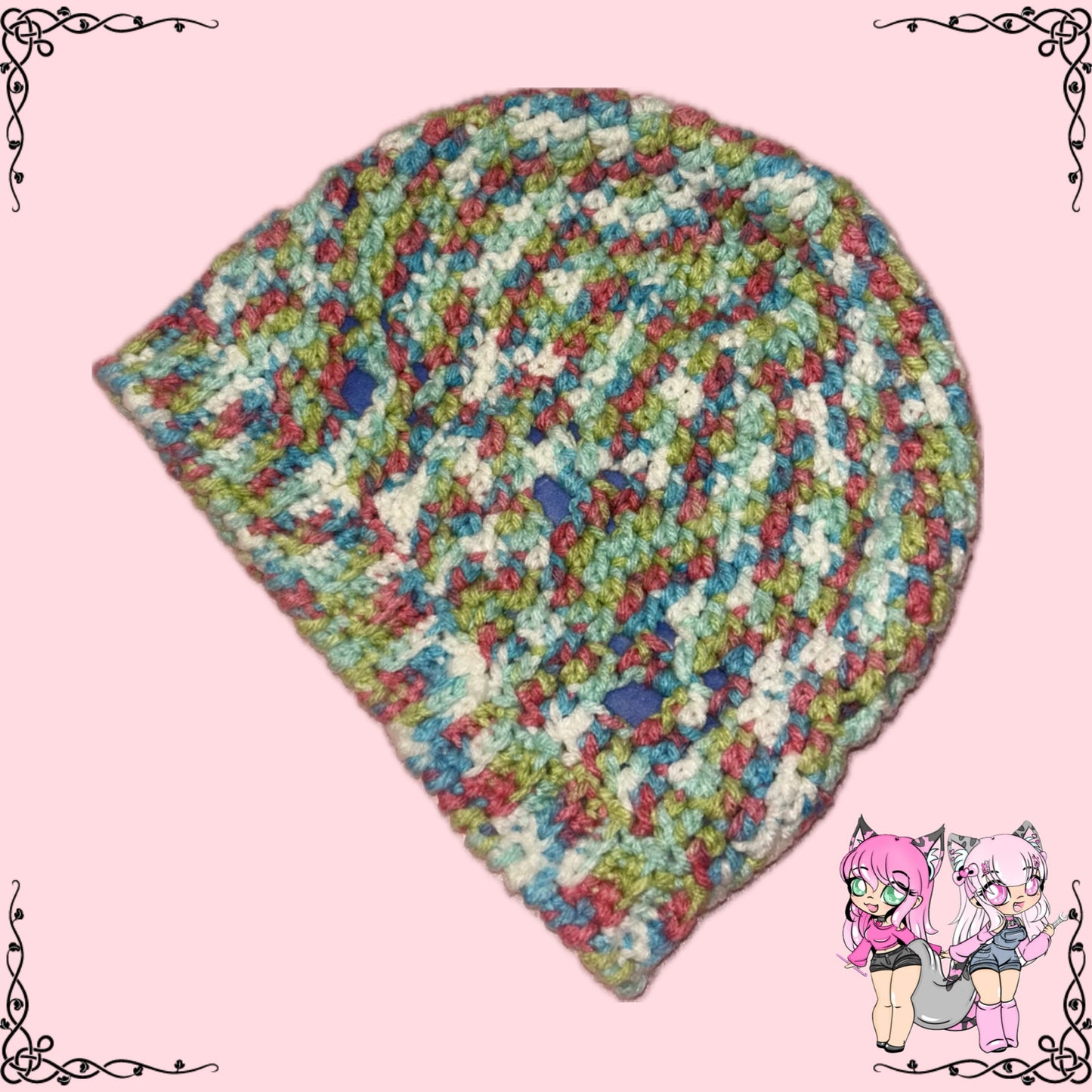 Paw beanie with matching fingerless gloves