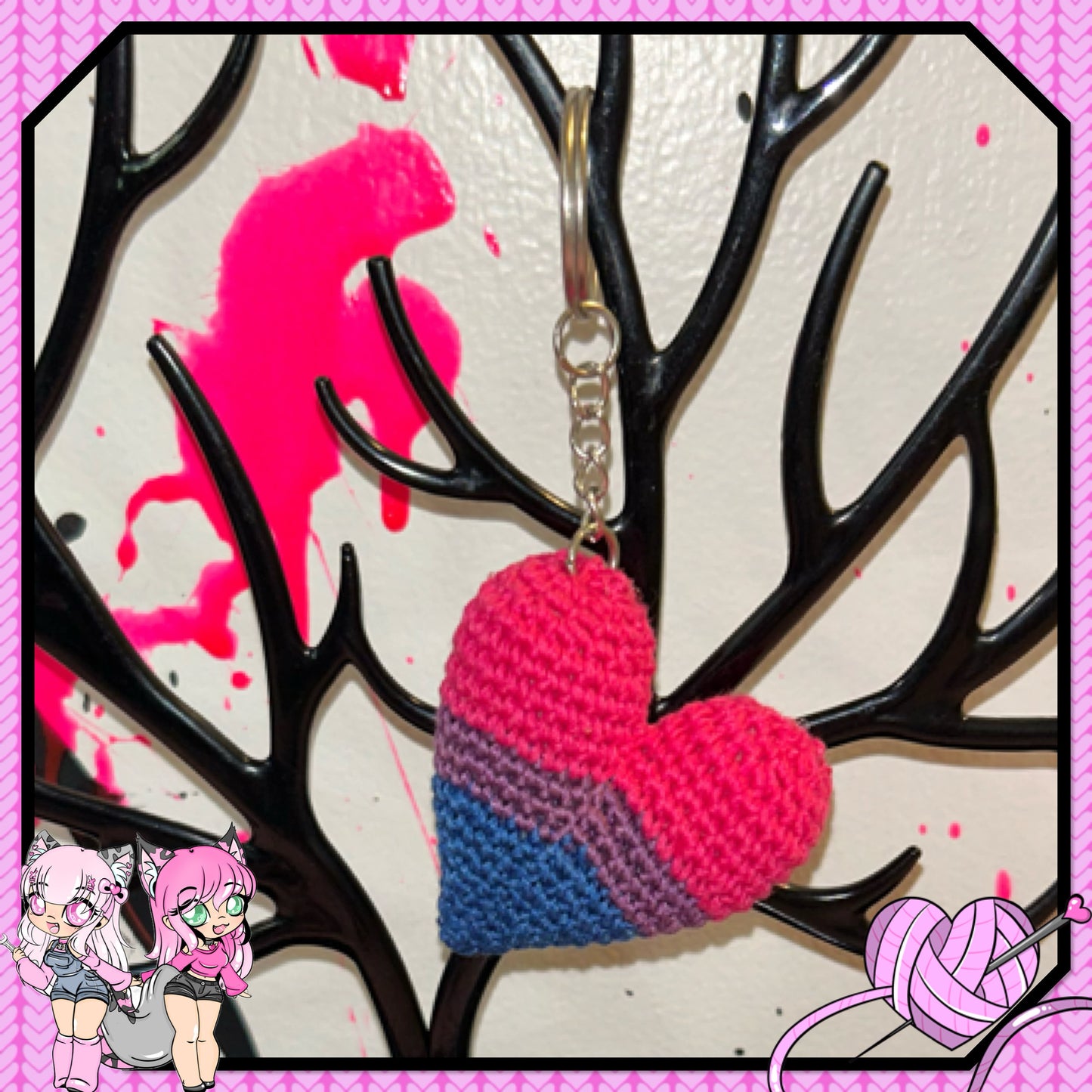 Pride heart keychain