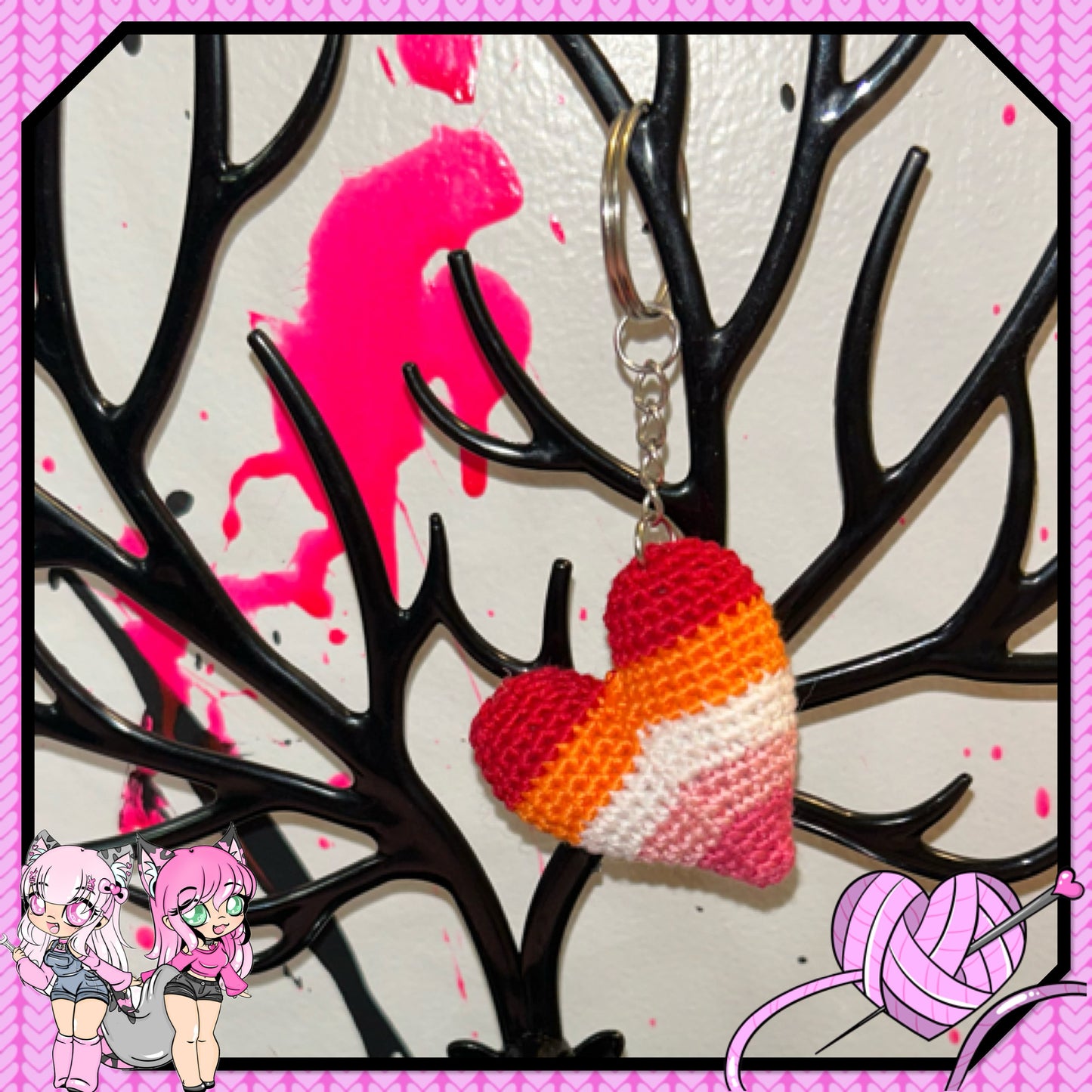 Pride heart keychain