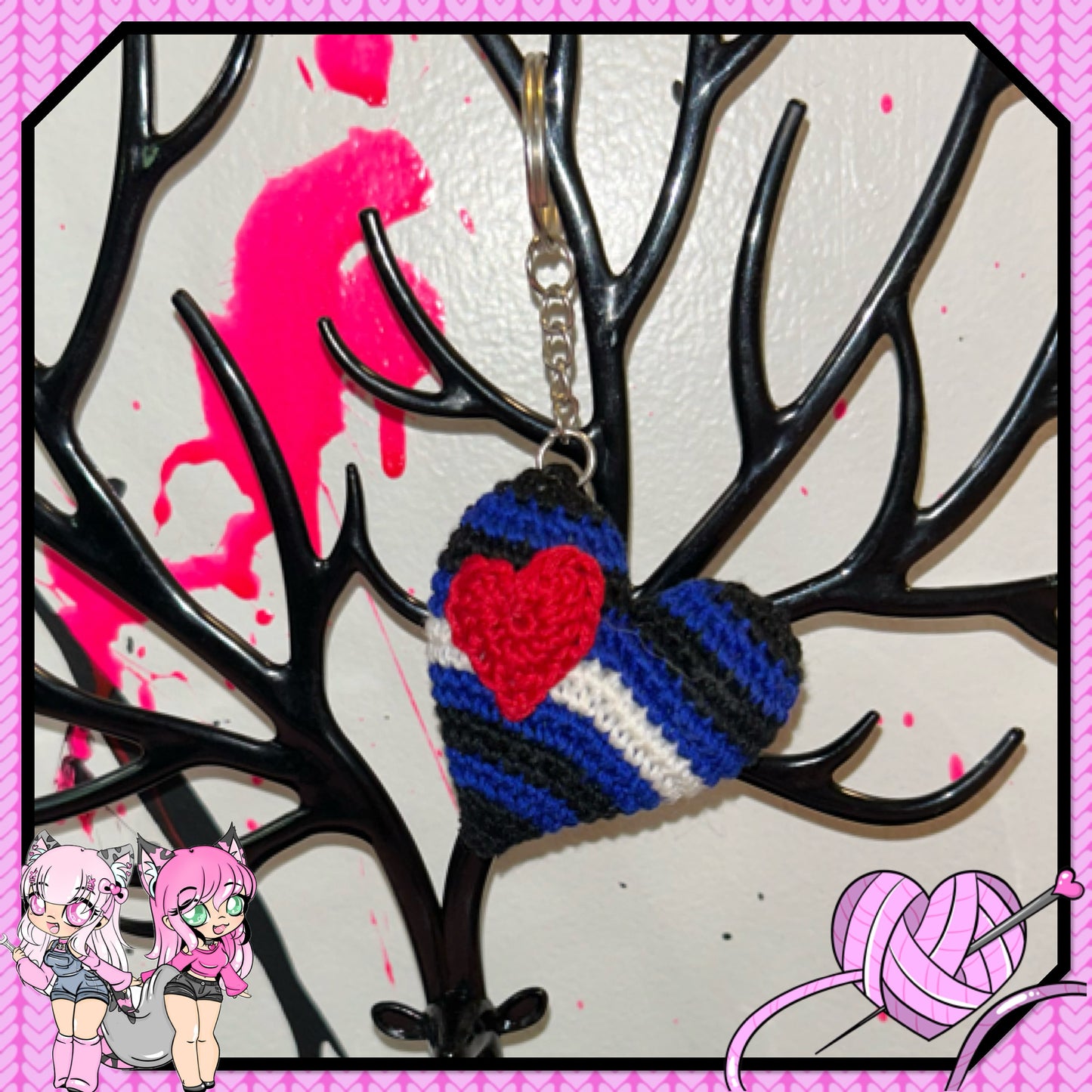 Pride heart keychain