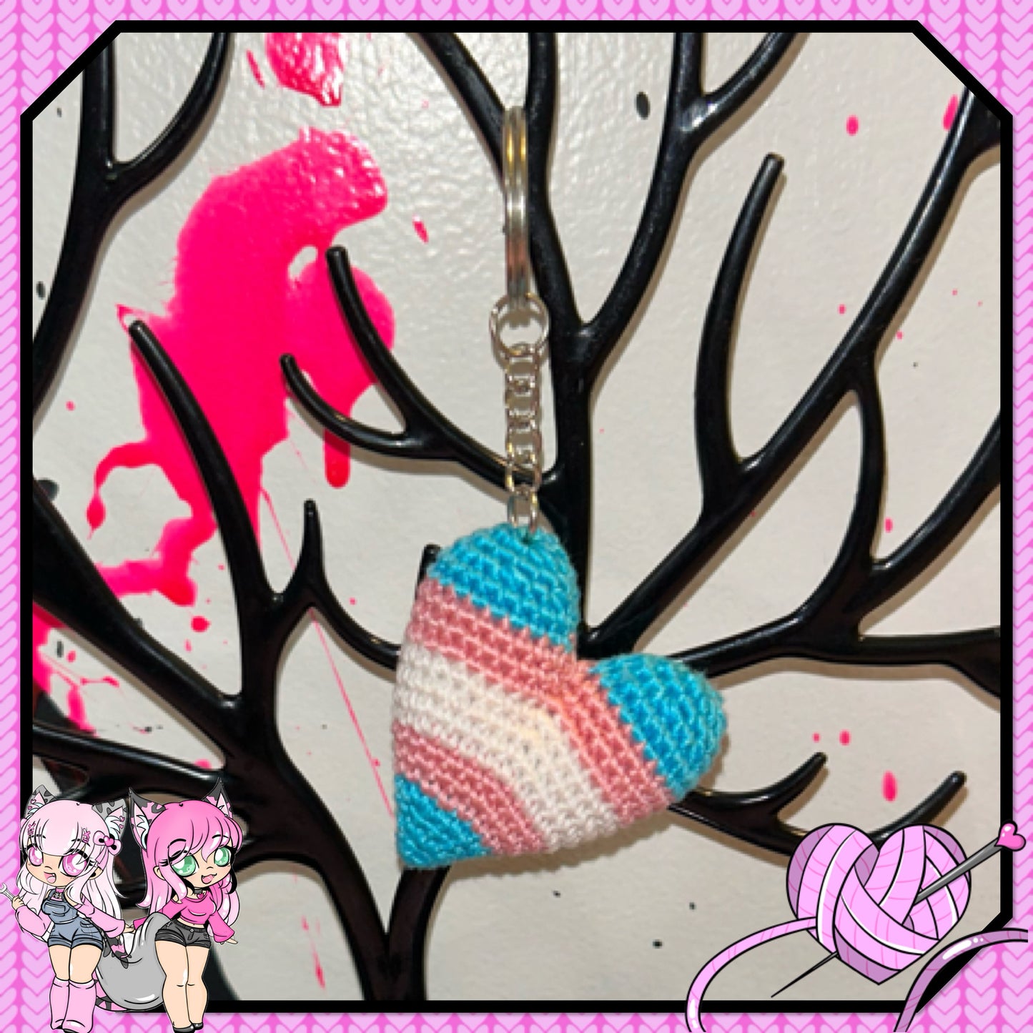 Pride heart keychain