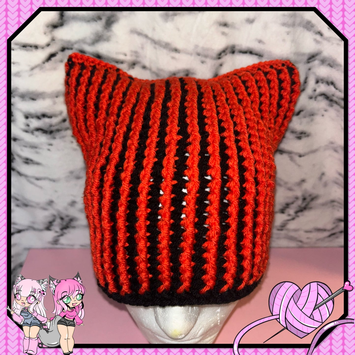 Halloween kitty beanie