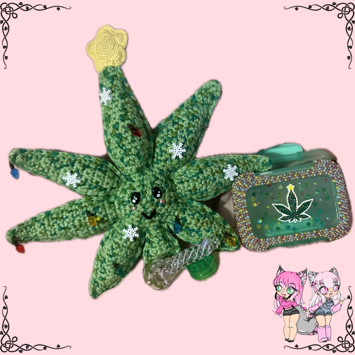 Christmas hemp plushie with trinkets